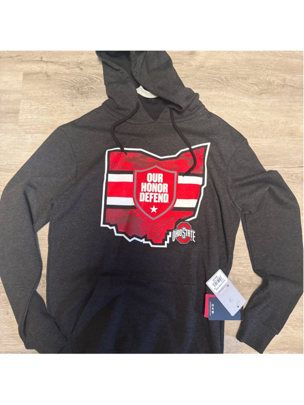 Men's Colosseum Gray Red Ohio State Buckeyes Hoodie S